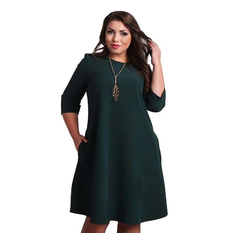 Summer Women Casual Three Quater Sleeve Mini Dress Beach Sundress Plus Size L-6XL Stylish Summer Mini Dress Summer Women Casual Three Quater Sleeve Mini Dress Beach Sundress Plus Size L-6XL Stylish Summer Mini Dress