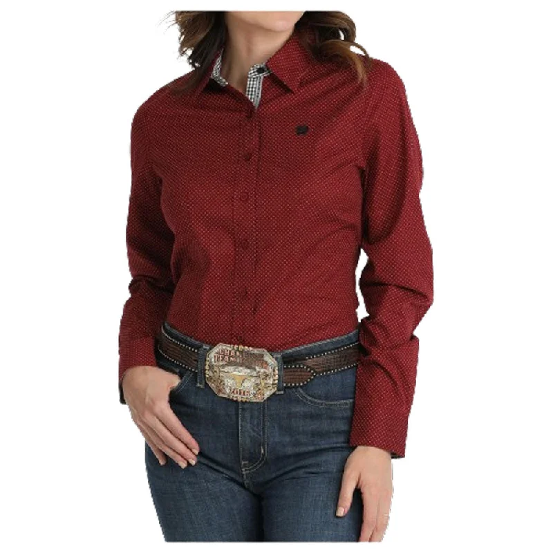 MSW9165059 Cinch Women's Long Sleeve Western Shirt - Red Print -- Basic T-Shirt Crew Neck Short Sleeve MSW9165059 Cinch Women's Long Sleeve Western Shirt - Red Print -- Basic T-Shirt Crew Neck Short Sleeve