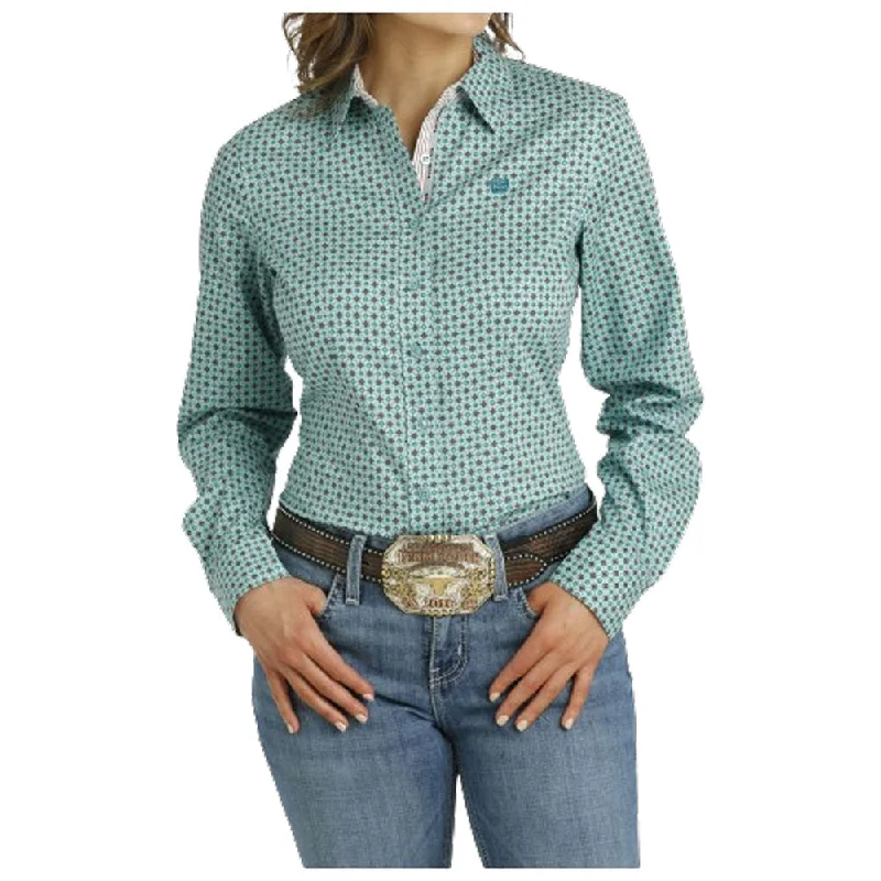 MSW9165051 Cinch Women's Long Sleeve Western Button Shirt - Light Blue Print-- Lace Blend Ribbed Blend Corduroy Blend MSW9165051 Cinch Women's Long Sleeve Western Button Shirt - Light Blue Print-- Lace Blend Ribbed Blend Corduroy Blend