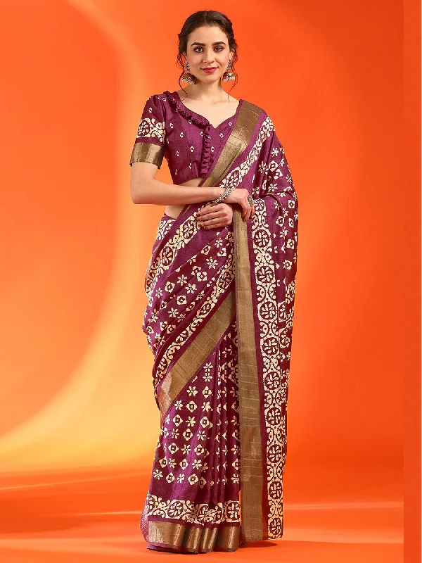 Women's Silk Blend Pink Printed Designer Saree With Blouse Piece Lightweight Tunic Blouse Women's Silk Blend Pink Printed Designer Saree With Blouse Piece Lightweight Tunic Blouse