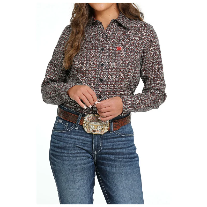 MSW9164207 Cinch Women's Long Sleeve Western Button Shirt - Southwest Diamond-- Anti-Shrink Durable Soft MSW9164207 Cinch Women's Long Sleeve Western Button Shirt - Southwest Diamond-- Anti-Shrink Durable Soft