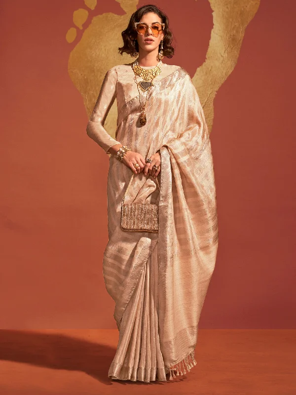 Women's Viscose Silk Cream Woven Design Designer Saree With Blouse Piece Elegant Peplum Blouse Women's Viscose Silk Cream Woven Design Designer Saree With Blouse Piece Elegant Peplum Blouse