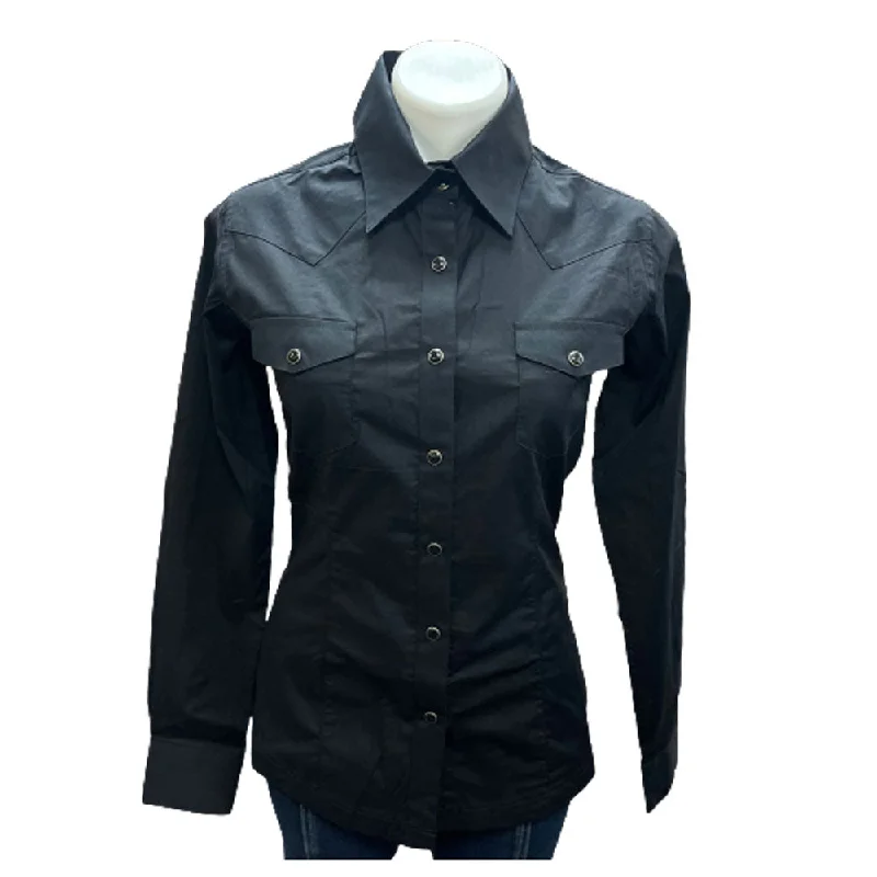 PSWSOSRZ6N Panhandle Ladies Long Sleeve Western Snap Shirt - Solid Black-- Lace Blend Ribbed Blend Corduroy Blend PSWSOSRZ6N Panhandle Ladies Long Sleeve Western Snap Shirt - Solid Black-- Lace Blend Ribbed Blend Corduroy Blend