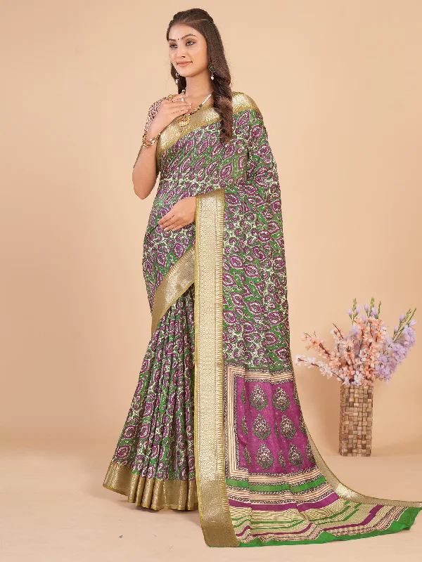 Women's Dola Silk Green Woven Design Designer Saree With Blouse Piece Side Tie Blouse Women's Dola Silk Green Woven Design Designer Saree With Blouse Piece Side Tie Blouse
