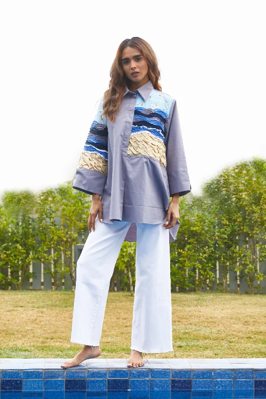 The Rory Beach Shirt-- Mesh Fabric Canvas Fabric Denim Fabric