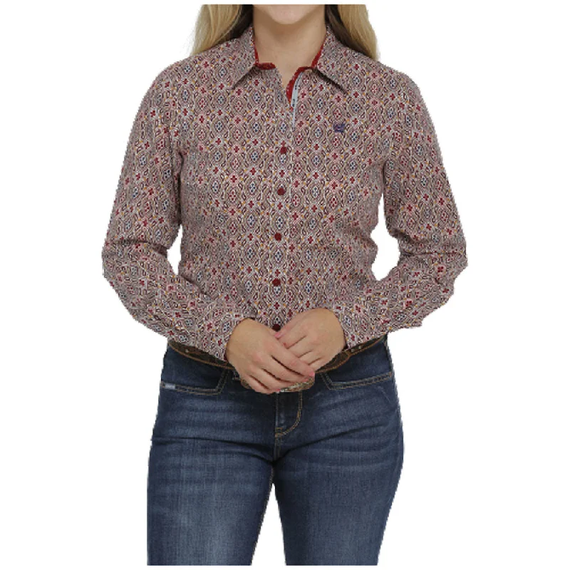 MSW9165025 Cinch Women's Long Sleeve Button Shirt - Red Print-- Chenille Blend Fleece Blend Nylon Blend MSW9165025 Cinch Women's Long Sleeve Button Shirt - Red Print-- Chenille Blend Fleece Blend Nylon Blend