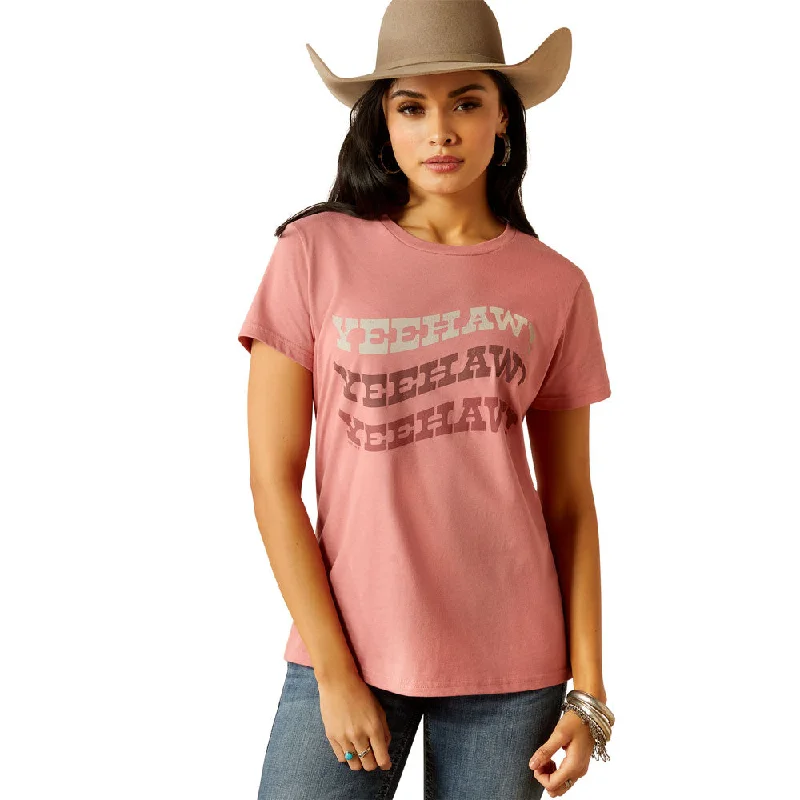 10054033 Ariat Women's Ariat Rally Call Short Sleeve T-Shirt - Dusty Rose-- Denim Fabric Leather Fabric Suede Fabric 10054033 Ariat Women's Ariat Rally Call Short Sleeve T-Shirt - Dusty Rose-- Denim Fabric Leather Fabric Suede Fabric