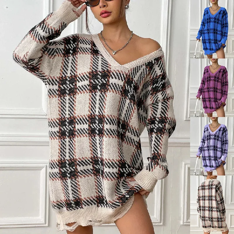 Deer Plush V-neck Long Sleeve Plaid Winter Jumper Mini dress Stylish Short Sleeve Mini Dress Deer Plush V-neck Long Sleeve Plaid Winter Jumper Mini dress Stylish Short Sleeve Mini Dress