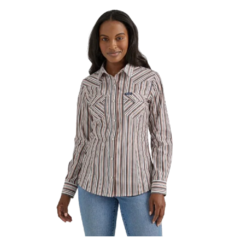 112356665 Wrangler Women's Metallic Stripe Slim Western Snap Shirt - Pink Grey-- Handmade Hand-knitted Hand-woven 112356665 Wrangler Women's Metallic Stripe Slim Western Snap Shirt - Pink Grey-- Handmade Hand-knitted Hand-woven