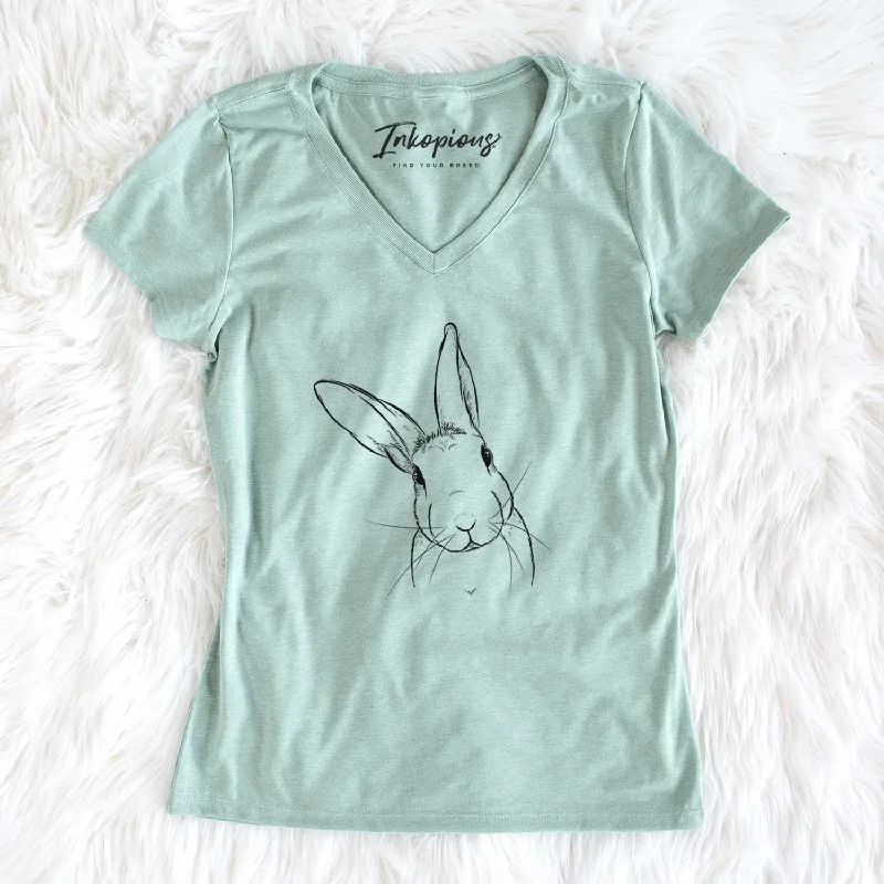 Bare Penny the Belgian Hare - Women's V-neck Shirt-- Layered Multi-layer Single Layer Bare Penny the Belgian Hare - Women's V-neck Shirt-- Layered Multi-layer Single Layer