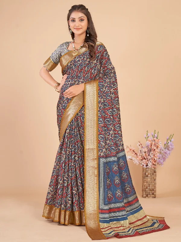Women's Dola Silk Brown Woven Design Designer Saree With Blouse Piece Elegant Peplum Blouse Women's Dola Silk Brown Woven Design Designer Saree With Blouse Piece Elegant Peplum Blouse