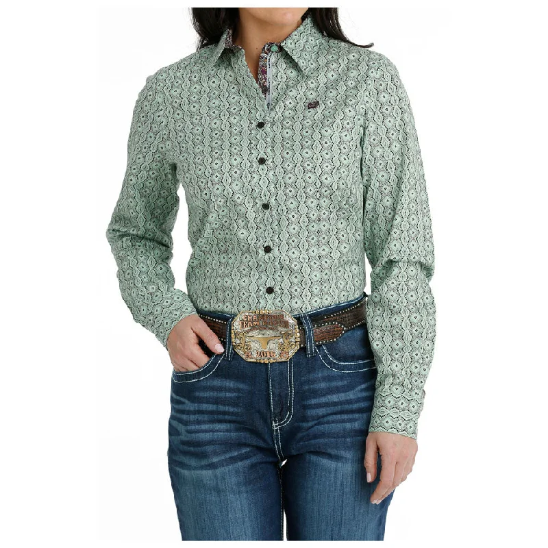 MSW9165043 Cinch Women's Long Sleeve Stripe Western Shirt - Green Print-- Modern Contemporary Chic MSW9165043 Cinch Women's Long Sleeve Stripe Western Shirt - Green Print-- Modern Contemporary Chic