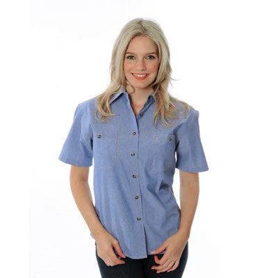 DNC Ladies Cotton S/S Chambray Shirt (4105)-- Lace Blend Ribbed Blend Corduroy Blend DNC Ladies Cotton S/S Chambray Shirt (4105)-- Lace Blend Ribbed Blend Corduroy Blend