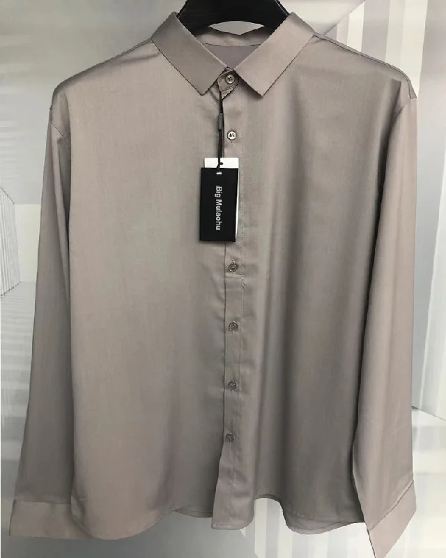 Big Mulaohu Shirts,Men's Long Button Down Business Formal Shirt-- Sequined Glittery Shiny Big Mulaohu Shirts,Men's Long Button Down Business Formal Shirt-- Sequined Glittery Shiny
