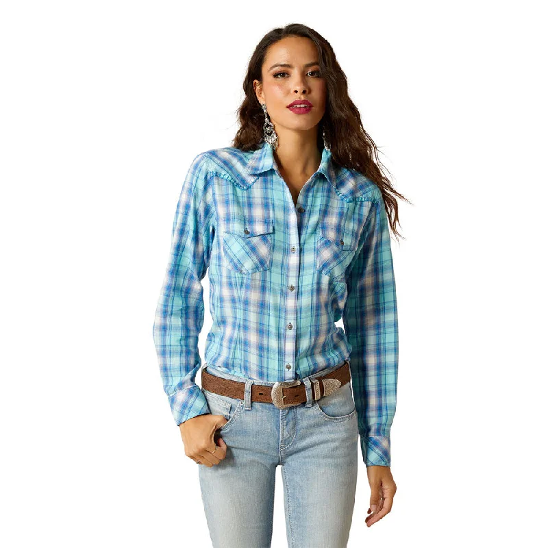 10051466 Ariat Women's Long Sleeve Xico Snap Shirt - Xixo Plaid-- Modern Contemporary Chic 10051466 Ariat Women's Long Sleeve Xico Snap Shirt - Xixo Plaid-- Modern Contemporary Chic