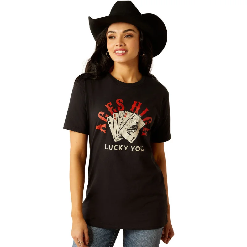 10054038 Ariat Women's Ariat Ace of Spades Short Sleeve T-Shirt - Black-- Wool Fabric Cashmere Fabric Tweed Fabric 10054038 Ariat Women's Ariat Ace of Spades Short Sleeve T-Shirt - Black-- Wool Fabric Cashmere Fabric Tweed Fabric