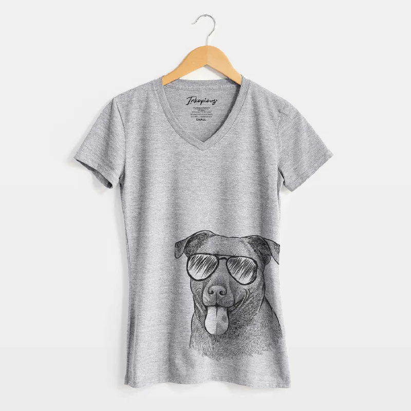 Aviator Harbor the Mixed Breed - Women's V-neck Shirt-- Cashmere Blend Cotton Blend Poly Blend Aviator Harbor the Mixed Breed - Women's V-neck Shirt-- Cashmere Blend Cotton Blend Poly Blend