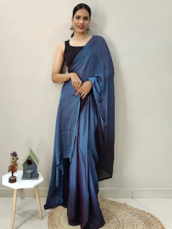 Women's Nylon Teal blue Printed Ready to Wear With Blouse Piece Textured Cotton Blouse Women's Nylon Teal blue Printed Ready to Wear With Blouse Piece Textured Cotton Blouse