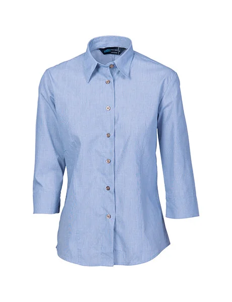 DNC Ladies Classic Mini (Check) Houndstooth B.Shirt 3/4 sleeve (4254)-- Anti-Pilling Machine Wash Handmade DNC Ladies Classic Mini (Check) Houndstooth B.Shirt 3/4 sleeve (4254)-- Anti-Pilling Machine Wash Handmade