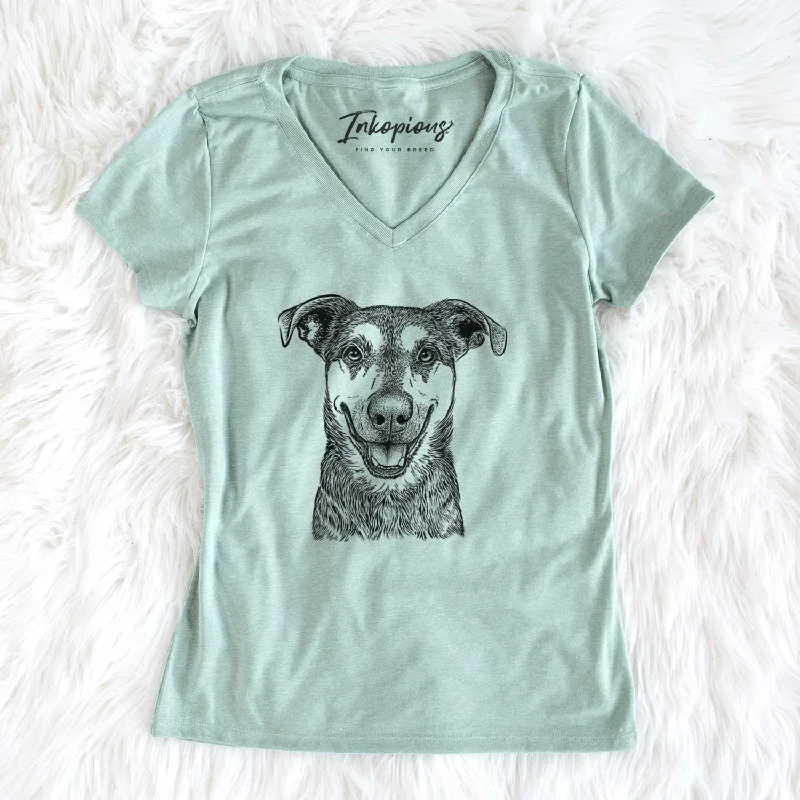 Bare Case the Mixed Breed - Women's V-neck Shirt-- Chenille Blend Fleece Blend Nylon Blend Bare Case the Mixed Breed - Women's V-neck Shirt-- Chenille Blend Fleece Blend Nylon Blend