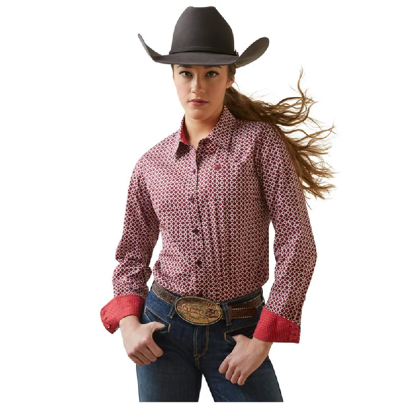 10046701 Ariat Women's Wrinkle Resist Kirby Stretch Shirt - Raleigh Geo-- Fashionable Trendy Casual 10046701 Ariat Women's Wrinkle Resist Kirby Stretch Shirt - Raleigh Geo-- Fashionable Trendy Casual