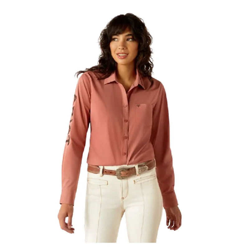 10053950 Ariat Women's Team Kirby Long Sleeve Stretch Shirt - Light Mahogany-- Jersey Fabric Tulle Fabric Batik Fabric 10053950 Ariat Women's Team Kirby Long Sleeve Stretch Shirt - Light Mahogany-- Jersey Fabric Tulle Fabric Batik Fabric