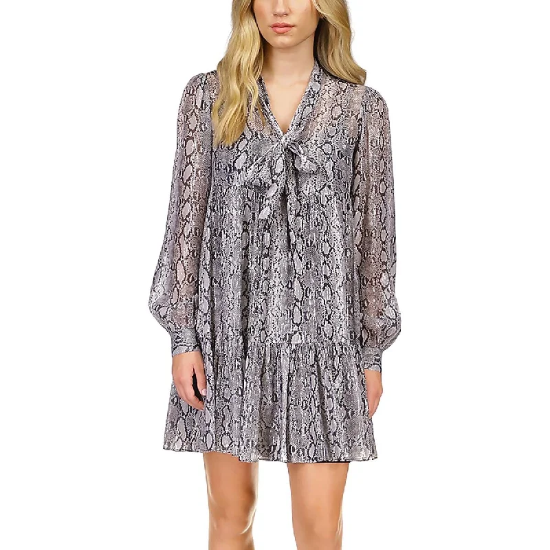 Womens Animal Print Mini Mini Dress Comfortable Casual Mini Dress