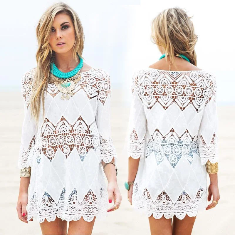 women lace beach dress splice casual white mini dresses sexy hot hollow out vestidos femininos solid swimwear output Cozy Ribbed Mini Dress women lace beach dress splice casual white mini dresses sexy hot hollow out vestidos femininos solid swimwear output Cozy Ribbed Mini Dress