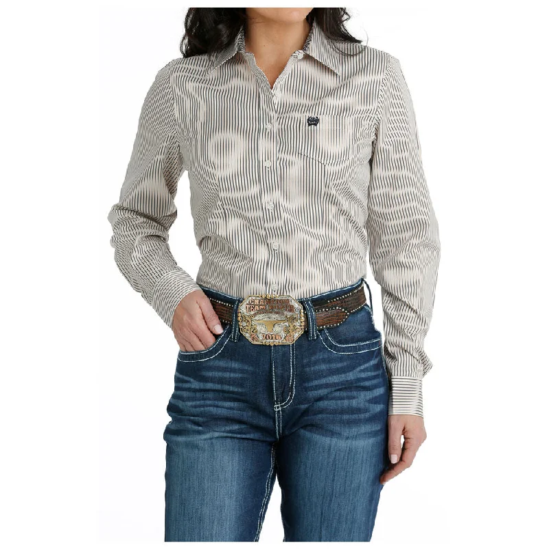 MSW9164211 Cinch Women's Long Sleeve Buttondown Western Shirt - Multicolor Stripe-- Elasticated Padded Insulated MSW9164211 Cinch Women's Long Sleeve Buttondown Western Shirt - Multicolor Stripe-- Elasticated Padded Insulated