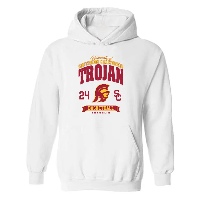 USC - NCAA Women's Basketball : Brooklyn Shamblin - Classic Fashion Shersey Hooded Sweatshirt Hoodie Crop Top Short Trendy USC - NCAA Women's Basketball : Brooklyn Shamblin - Classic Fashion Shersey Hooded Sweatshirt Hoodie Crop Top Short Trendy