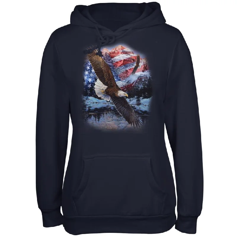 4th Of July American Flag Bald Eagle Juniors Soft Hoodie Hoodie with Hem Embroidery Detailed Premium 4th Of July American Flag Bald Eagle Juniors Soft Hoodie Hoodie with Hem Embroidery Detailed Premium