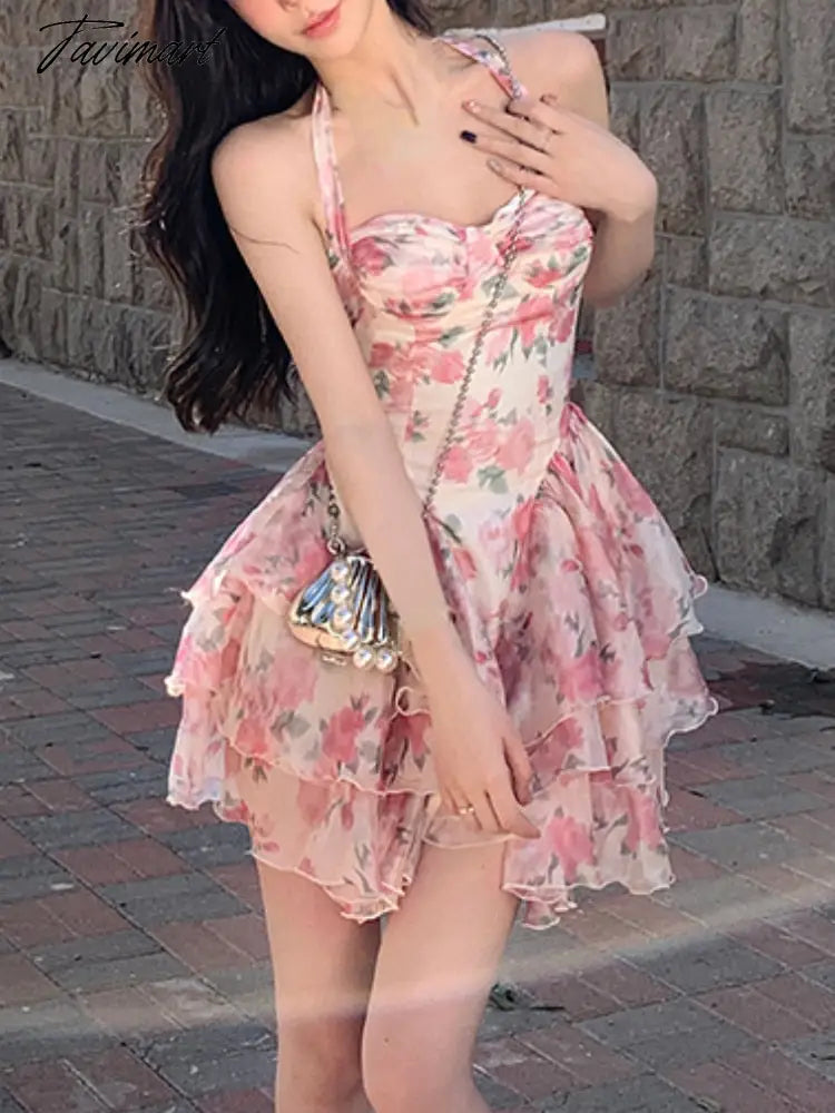 Tavimart Sweet Floral Y2k Mini Dress Women Sexy Strap Korean Fashion Dress Casual Sleeveless Short Party Dress Beach Style Summer Tunics Evening elegant Tavimart Sweet Floral Y2k Mini Dress Women Sexy Strap Korean Fashion Dress Casual Sleeveless Short Party Dress Beach Style Summer Tunics Evening elegant