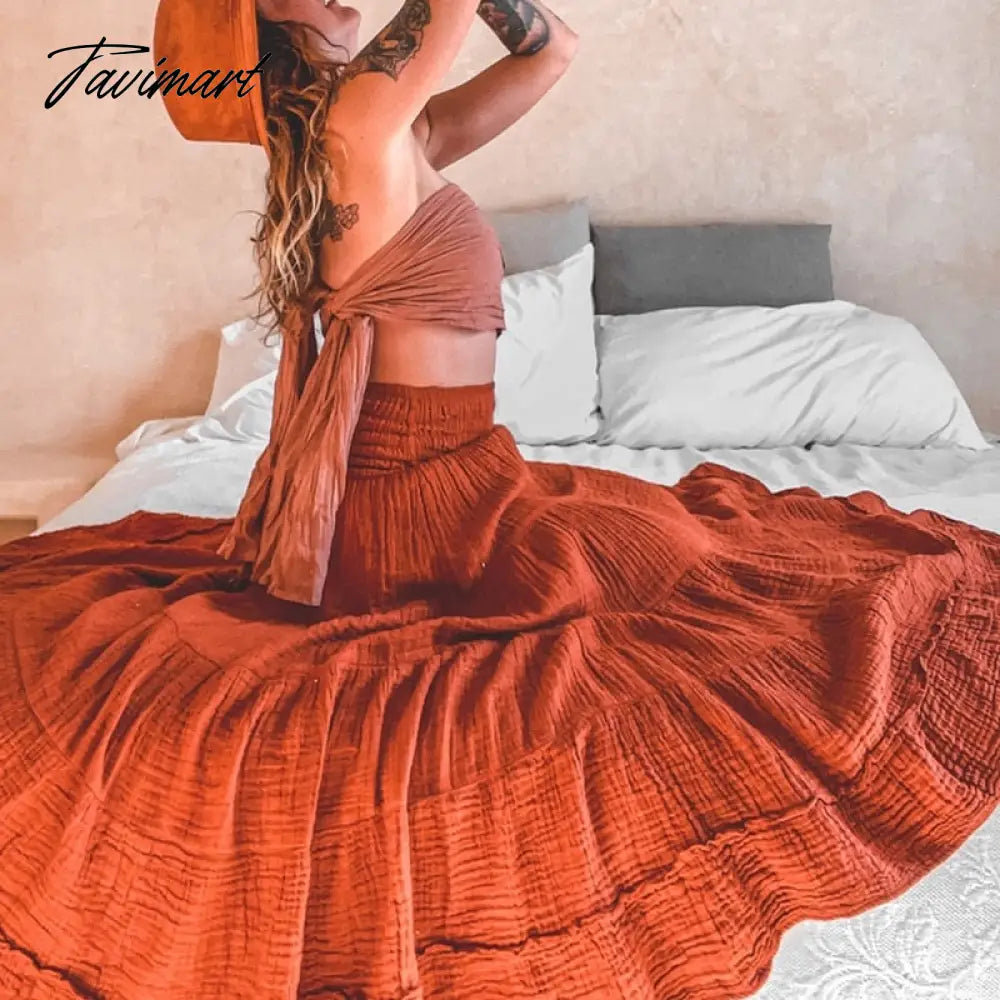 Tavimart Summer 100% Cotton Women'S Dress Casual Sleeveless Ruffles Holiday Beach Palazzo Flowy Party Dresses Boat Neckline Classic Tavimart Summer 100% Cotton Women'S Dress Casual Sleeveless Ruffles Holiday Beach Palazzo Flowy Party Dresses Boat Neckline Classic