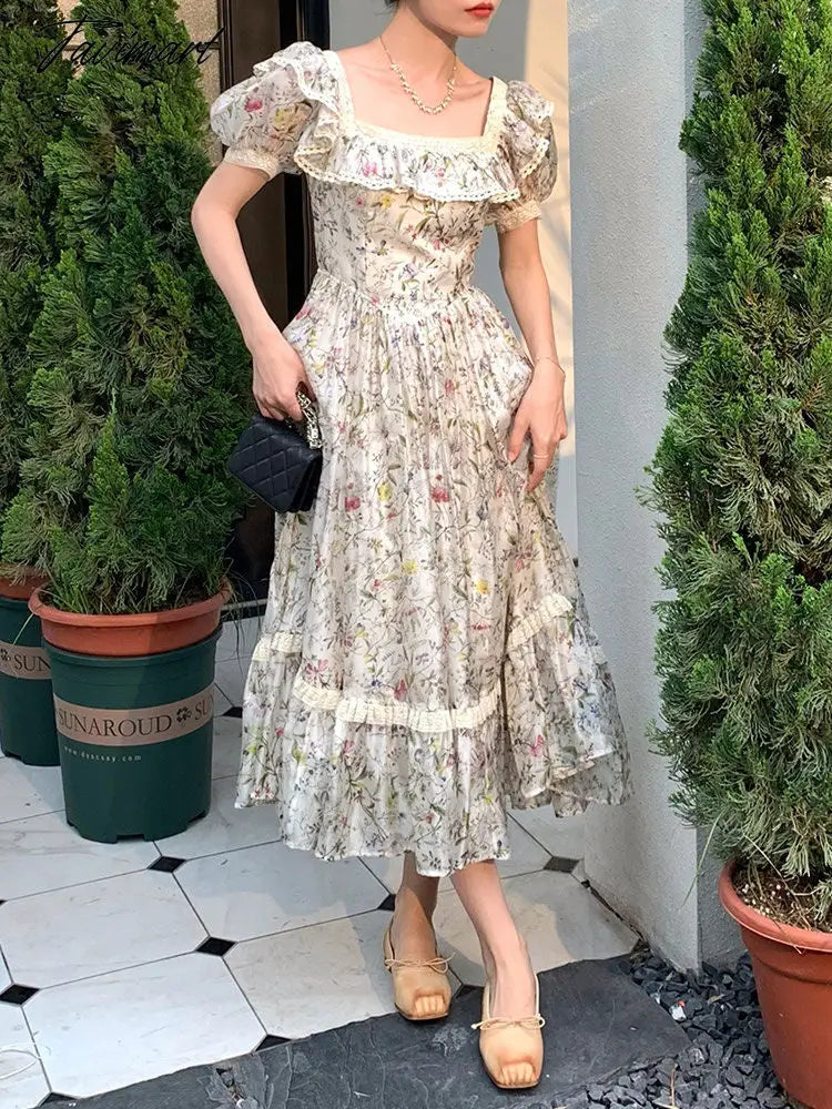 Tavimart French Vintage Ruffles Puffle Sleeve Dress Summer Princess Palace Dress Evening Party Dress birthday dress women prom dress Tunics Short Trendy Tavimart French Vintage Ruffles Puffle Sleeve Dress Summer Princess Palace Dress Evening Party Dress birthday dress women prom dress Tunics Short Trendy
