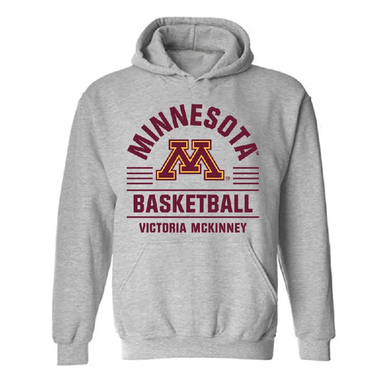 Minnesota - NCAA Women's Basketball : Victoria McKinney - Classic Fashion Shersey Hooded Sweatshirt Hoodie with Typography Text Message Minnesota - NCAA Women's Basketball : Victoria McKinney - Classic Fashion Shersey Hooded Sweatshirt Hoodie with Typography Text Message
