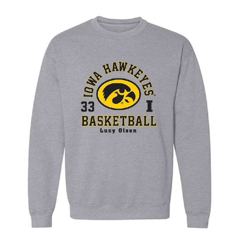 Iowa - NCAA Women's Basketball : Lucy Olsen - Classic Fashion Shersey Crewneck Sweatshirt Hoodie with Toggle Buttons Decorative Unique Iowa - NCAA Women's Basketball : Lucy Olsen - Classic Fashion Shersey Crewneck Sweatshirt Hoodie with Toggle Buttons Decorative Unique