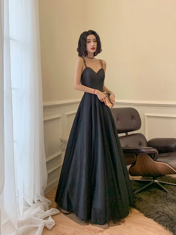 Black sweetheart neck long prom dress, backless tulle black party dress Tunics Versatile stylish Black sweetheart neck long prom dress, backless tulle black party dress Tunics Versatile stylish