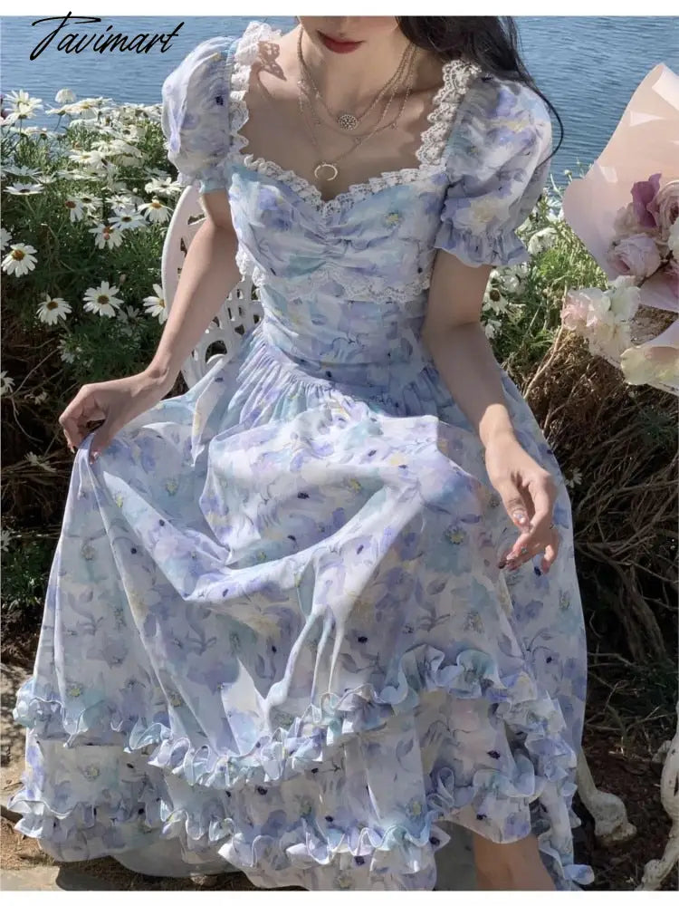 Tavimart French Elegant Evening Party Dress Woman Caual Beach Print Floral Midi Dress Vintage Korean Fashion Summer Boho Fairy Dress Tunics Winter warm Tavimart French Elegant Evening Party Dress Woman Caual Beach Print Floral Midi Dress Vintage Korean Fashion Summer Boho Fairy Dress Tunics Winter warm