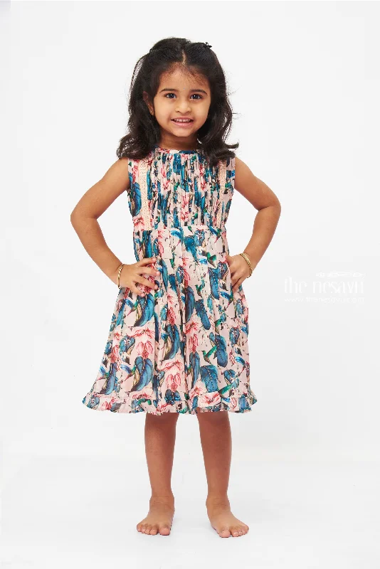 Botanical Bliss Cotton Frock: Girls' Floral Dress with Lace Trim Detail Tunics Versatile all-occasion Botanical Bliss Cotton Frock: Girls' Floral Dress with Lace Trim Detail Tunics Versatile all-occasion