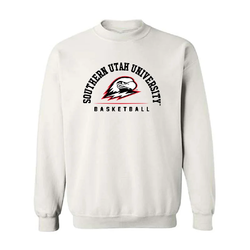 Southern Utah - NCAA Women's Basketball : Bella Hasan - Crewneck Sweatshirt Hoodie with Back Slit Movement Comfort Southern Utah - NCAA Women's Basketball : Bella Hasan - Crewneck Sweatshirt Hoodie with Back Slit Movement Comfort
