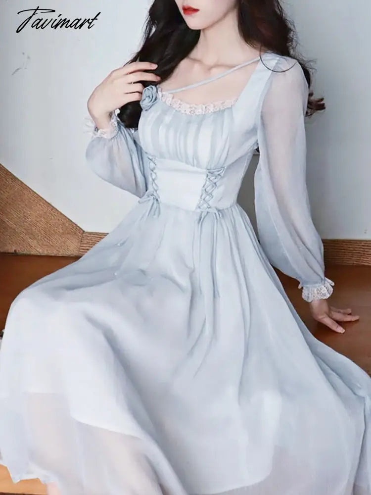 Tavimart Summer Lace Design Midi Dress Women Long Seleve Elegant Faity Party Dress Female Casual One Piece Dress Korean Fashion Chic Tunics Practical easy-care Tavimart Summer Lace Design Midi Dress Women Long Seleve Elegant Faity Party Dress Female Casual One Piece Dress Korean Fashion Chic Tunics Practical easy-care