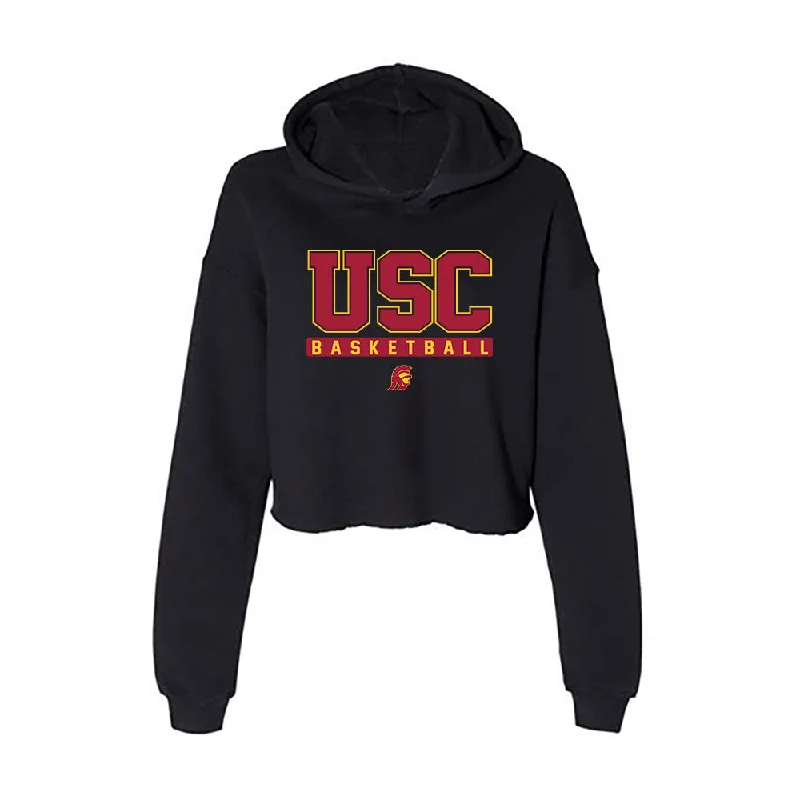 USC - NCAA Women's Basketball : Brooklyn Shamblin - Women's Crop Fleece Hoodie Hoodie with High Neck Warm Protective USC - NCAA Women's Basketball : Brooklyn Shamblin - Women's Crop Fleece Hoodie Hoodie with High Neck Warm Protective