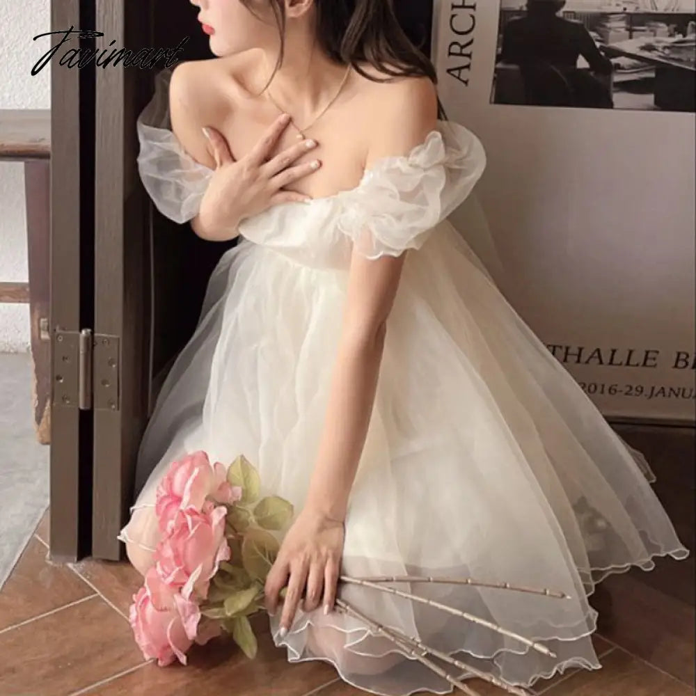 Tavimart Summer Sexy Party Dress Women French Style Princess Sweet Kawaii Mini Dress Puff Sleeve Casual Office Elegant Dresses for Women empire Waist empire Tavimart Summer Sexy Party Dress Women French Style Princess Sweet Kawaii Mini Dress Puff Sleeve Casual Office Elegant Dresses for Women empire Waist empire