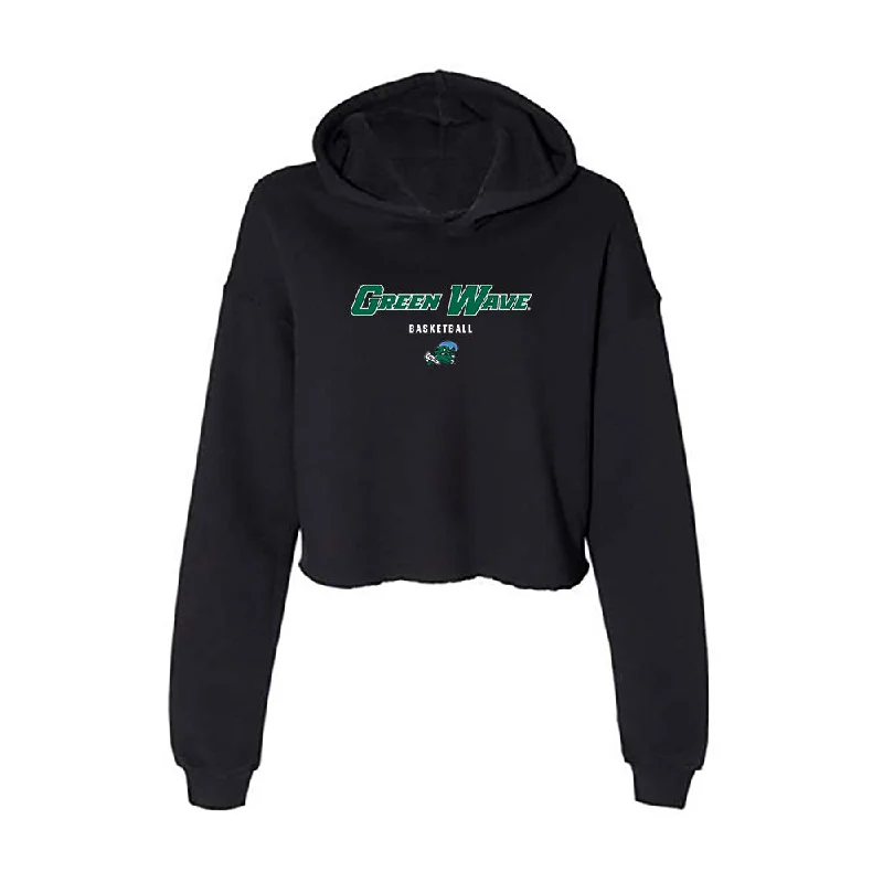 Tulane - NCAA Women's Basketball : Kendall Sneed - Women's Crop Fleece Hoodie Hoodie with Hem Embroidery Detailed Premium Tulane - NCAA Women's Basketball : Kendall Sneed - Women's Crop Fleece Hoodie Hoodie with Hem Embroidery Detailed Premium