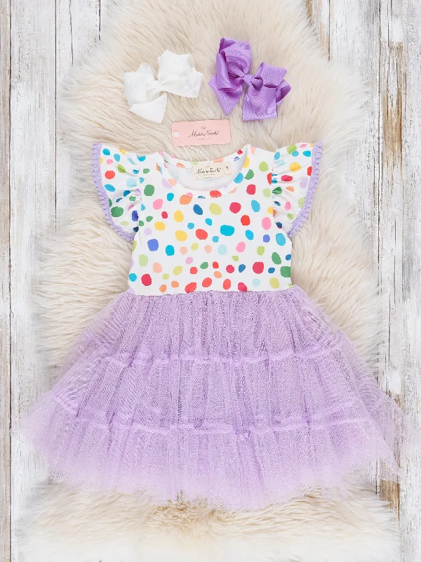 Lilac Confetti Cowgirl Tulle Dress Tunics Chic fashionable