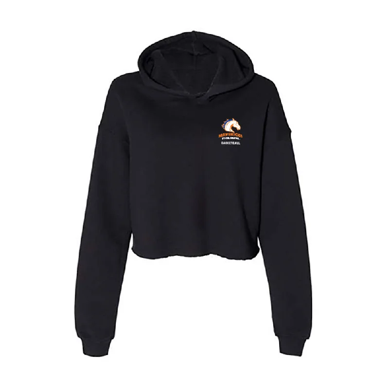 Texas Arlington - NCAA Women's Basketball : Cassidee Johnson Kinslow - Women's Crop Fleece Hoodie Hoodie with Monochrome Minimalist Simple Texas Arlington - NCAA Women's Basketball : Cassidee Johnson Kinslow - Women's Crop Fleece Hoodie Hoodie with Monochrome Minimalist Simple