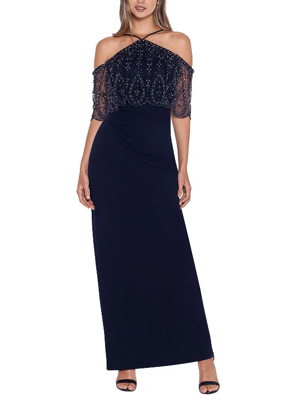 Womens Halter Embellished Evening Dress Tunics Stylish modern