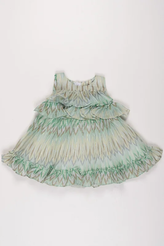 Featherlight Ruffle Frock: Ethereal Girls' Dress with Soft Feather Print Tunics Stylish elegant Featherlight Ruffle Frock: Ethereal Girls' Dress with Soft Feather Print Tunics Stylish elegant