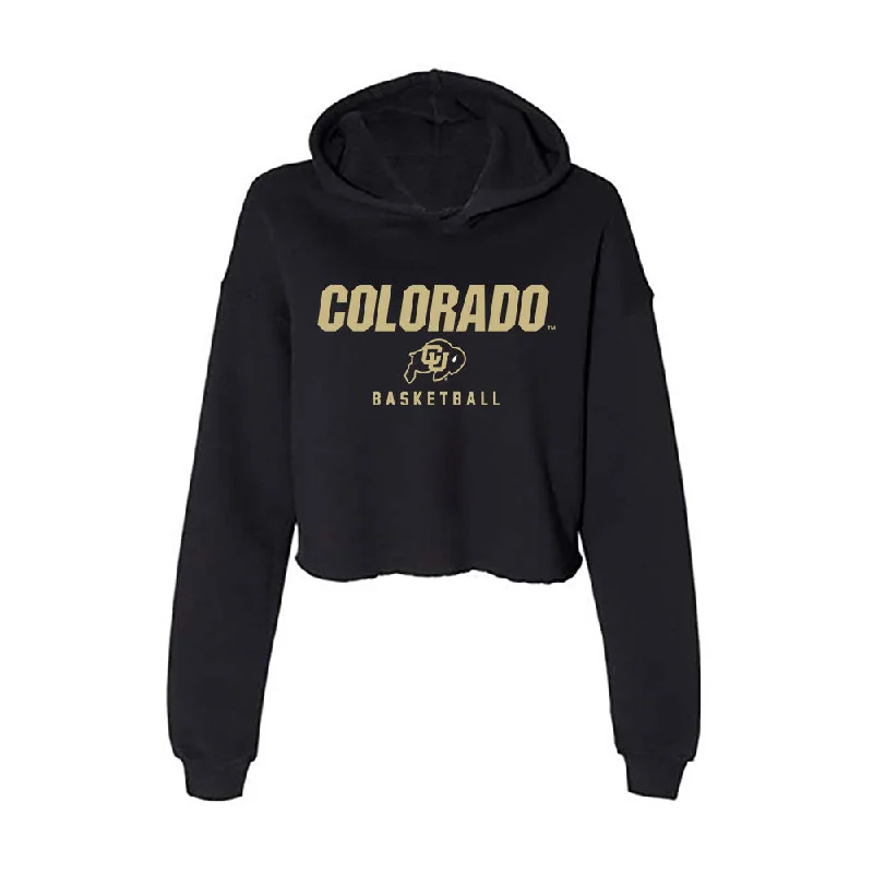 Colorado - NCAA Women's Basketball : Kindyll Wetta - Women's Crop Fleece Hoodie Hoodie Dress Longline Feminine Colorado - NCAA Women's Basketball : Kindyll Wetta - Women's Crop Fleece Hoodie Hoodie Dress Longline Feminine