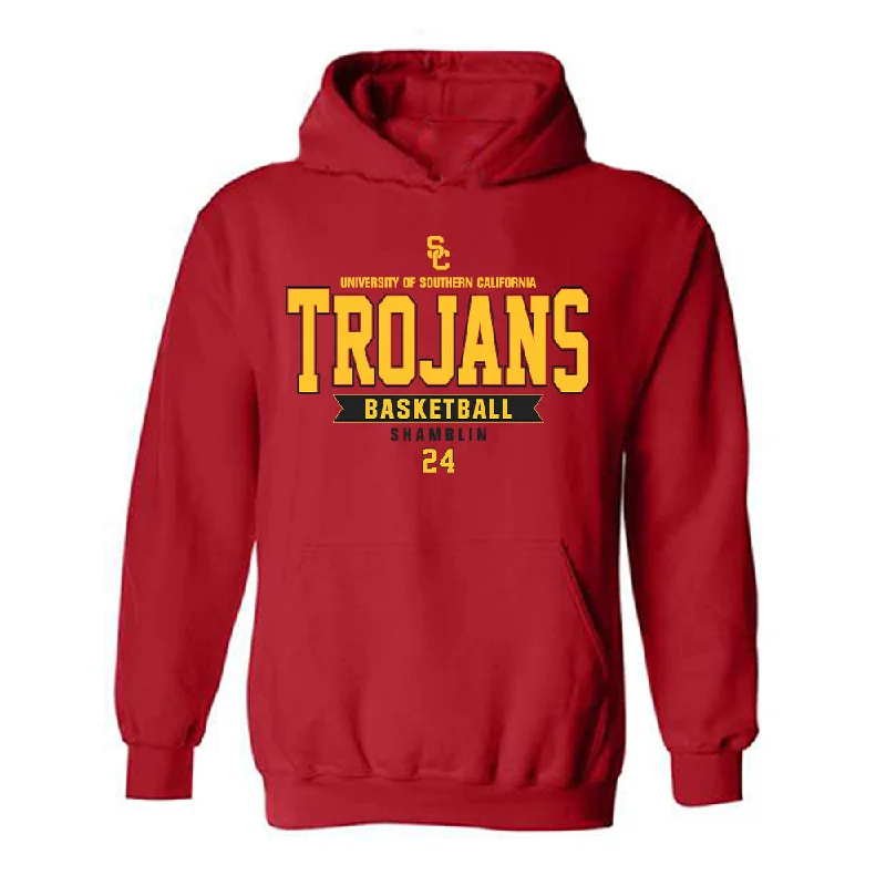 USC - NCAA Women's Basketball : Brooklyn Shamblin - Classic Fashion Shersey Hooded Sweatshirt Hoodie with Applique Textured Unique USC - NCAA Women's Basketball : Brooklyn Shamblin - Classic Fashion Shersey Hooded Sweatshirt Hoodie with Applique Textured Unique